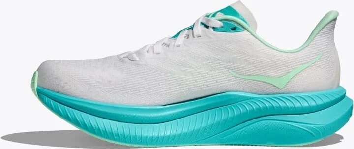 HOKA Women's Mach 6 Shoes in White/Cielo Blue - Image 8