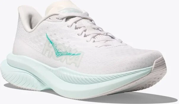 HOKA Women's Mach 6 Shoes in White/Droplet - Image 6