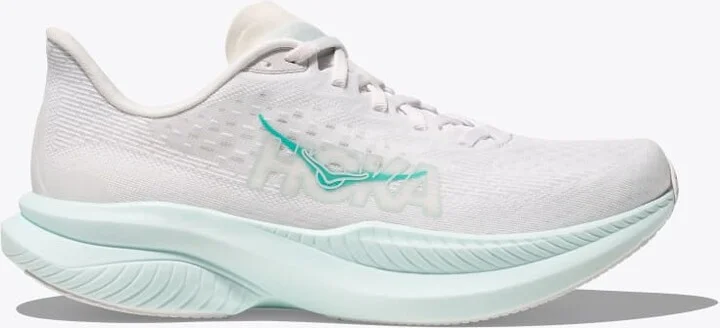 HOKA Women's Mach 6 Shoes in White/Droplet