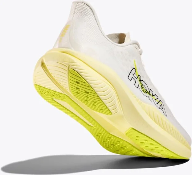 HOKA Women's Mach 6 Shoes in White/Neon Hoka Citrus - Image 4
