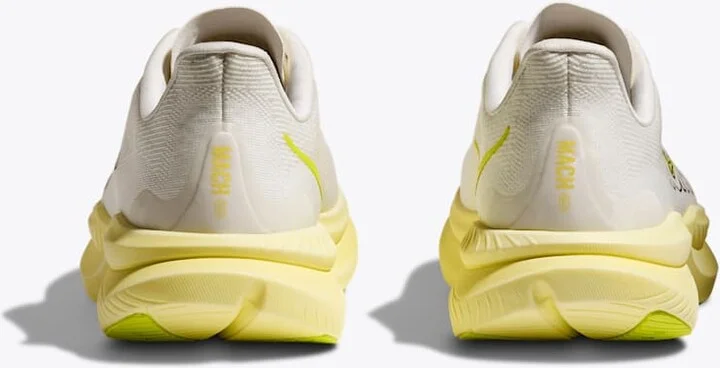 HOKA Women's Mach 6 Shoes in White/Neon Hoka Citrus - Image 5