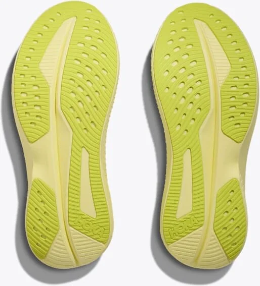 HOKA Women's Mach 6 Shoes in White/Neon Hoka Citrus - Image 7