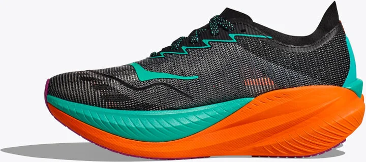 HOKA Women's Mach X 2 Shoes in Black/Electric Aqua - Image 8