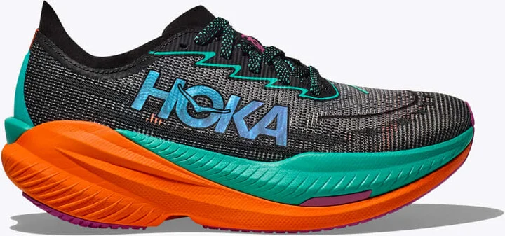 HOKA Women's Mach X 2 Shoes in Black/Electric Aqua