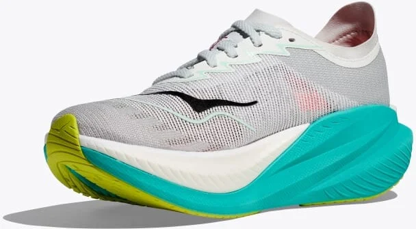 HOKA Women's Mach X 2 Shoes in Frost/Electric Aqua - Image 3