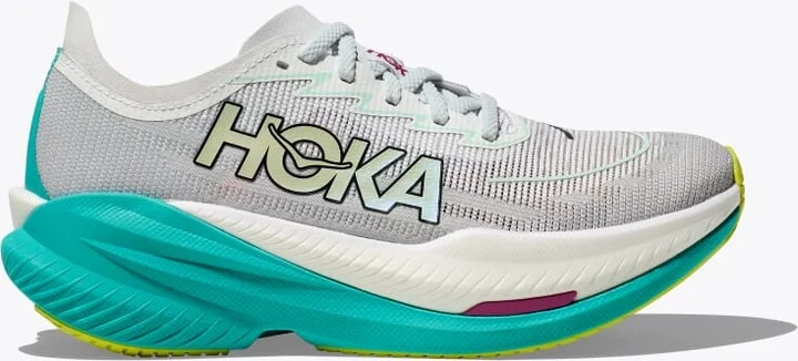 HOKA Women's Mach X 2 Shoes in Frost/Electric Aqua