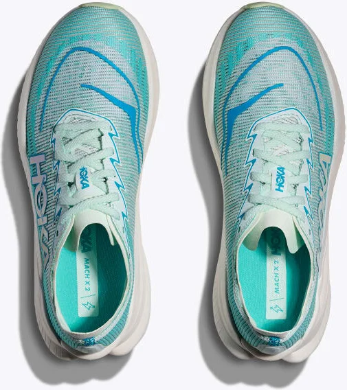 HOKA Women's Mach X 2 Shoes in Snow Melt/Blue Spark - Image 2