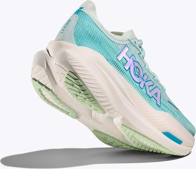 HOKA Women's Mach X 2 Shoes in Snow Melt/Blue Spark - Image 4