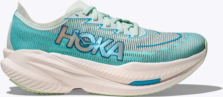HOKA Women's Mach X 2 Shoes in Snow Melt/Blue Spark