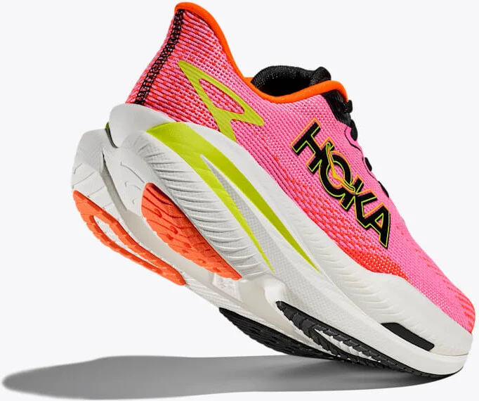 HOKA Women's Mach X 3 in Neon Rose/Neon Tangerine - Image 4