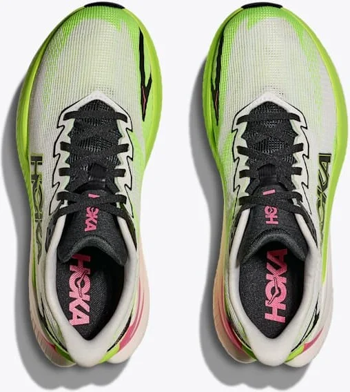 HOKA Women's Mach X 3 in White/Neon Lime - Image 2