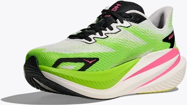 HOKA Women's Mach X 3 in White/Neon Lime - Image 3