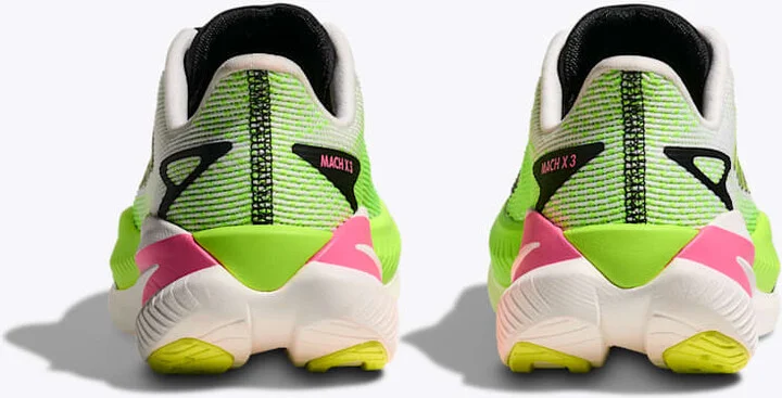 HOKA Women's Mach X 3 in White/Neon Lime - Image 5