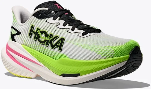 HOKA Women's Mach X 3 in White/Neon Lime - Image 6