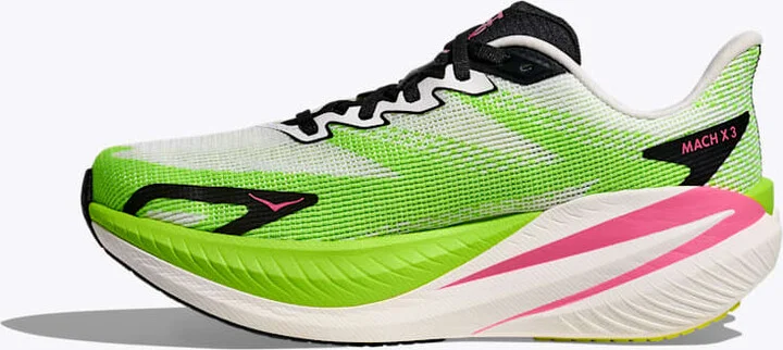 HOKA Women's Mach X 3 in White/Neon Lime - Image 8