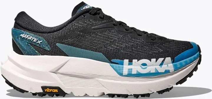 HOKA Women's Mafate X Shoes in Black/Skyward Blue