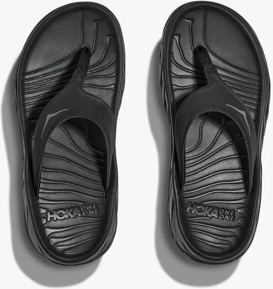 HOKA Women's ORA Recovery Flip Shoes in Black/Dark Gull Gray - Image 2