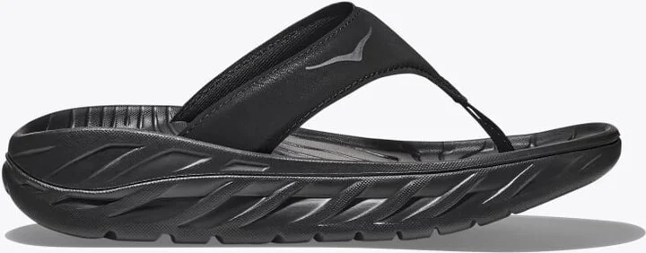 HOKA Women's ORA Recovery Flip Shoes in Black/Dark Gull Gray