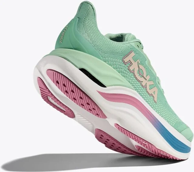 HOKA Women's Skyward X Shoes in Jadeite/Dried Rose - Image 4
