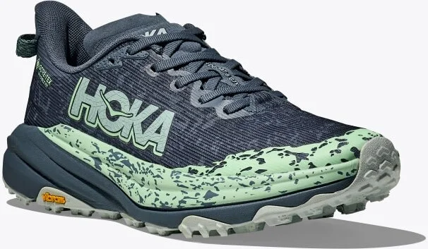 HOKA Women's Speedgoat 6 GTX Shoes in Thunder Cloud/Mint Fluorite - Image 6
