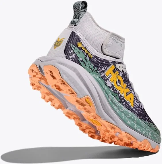 HOKA Women's Speedgoat 6 Mid GTX Shoes in Ash Grey/Charcoal Grey - Image 4