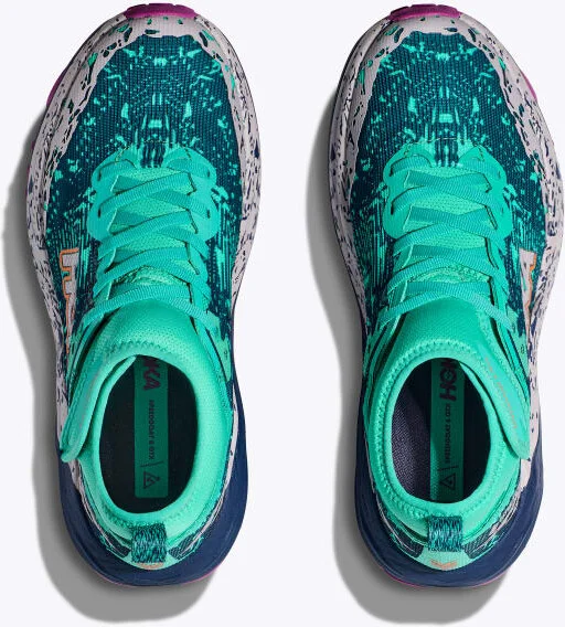 HOKA Women's Speedgoat 6 Mid GTX Shoes in Electric Aqua/Midnight - Image 2