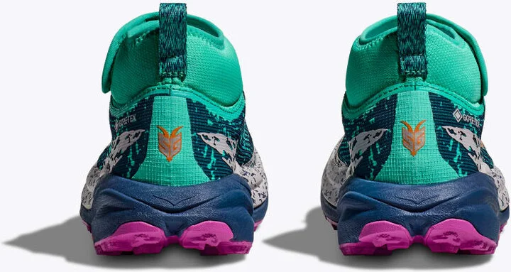 HOKA Women's Speedgoat 6 Mid GTX Shoes in Electric Aqua/Midnight - Image 5