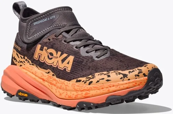HOKA Women's Speedgoat 6 Mid GTX Shoes in Galaxy/Guava - Image 6