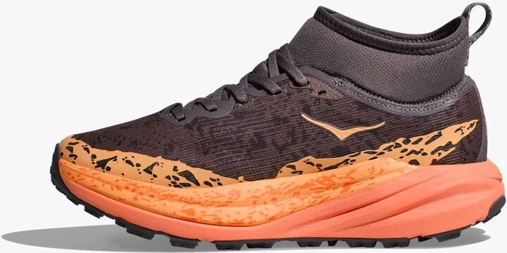 HOKA Women's Speedgoat 6 Mid GTX Shoes in Galaxy/Guava - Image 8