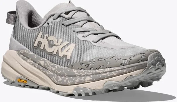 HOKA Women's Speedgoat 6 Shoes in Cosmic Grey/Alabaster - Image 6