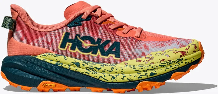HOKA Women's Speedgoat 6 Shoes in Feldspar/Blue Twilight
