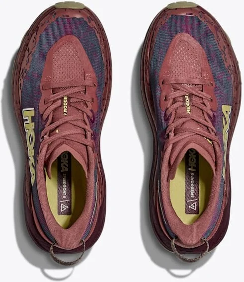 HOKA Women's Speedgoat 6 Shoes in Rouge/Black Cherry - Image 2