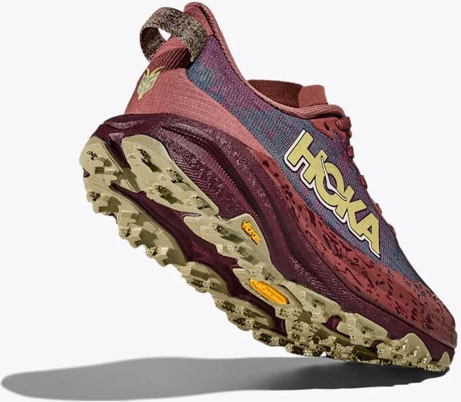 HOKA Women's Speedgoat 6 Shoes in Rouge/Black Cherry - Image 4