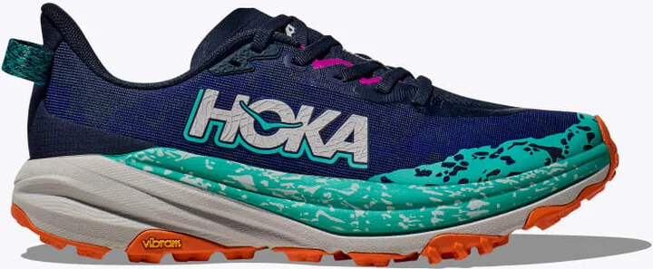HOKA Women's Speedgoat 6 Shoes in Varsity Navy/Meteor