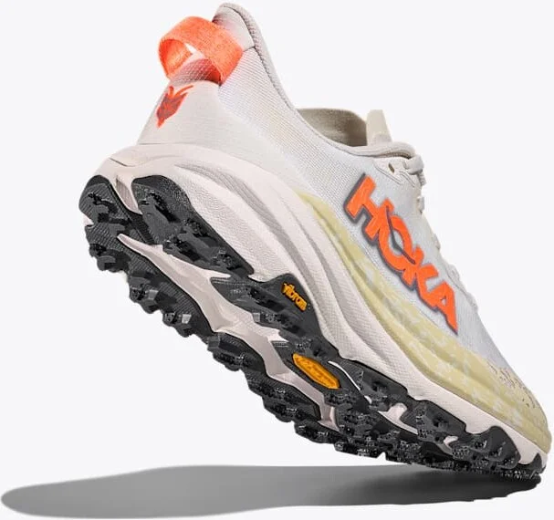 HOKA Women's Speedgoat 6 Shoes in White/Neon Tangerine - Image 4