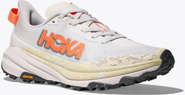 HOKA Women's Speedgoat 6 Shoes in White/Neon Tangerine - Image 6