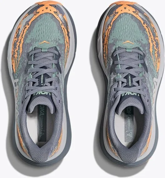 HOKA Women's Stinson 7 Shoes in Grey Skies/Pale Tangerine - Image 2