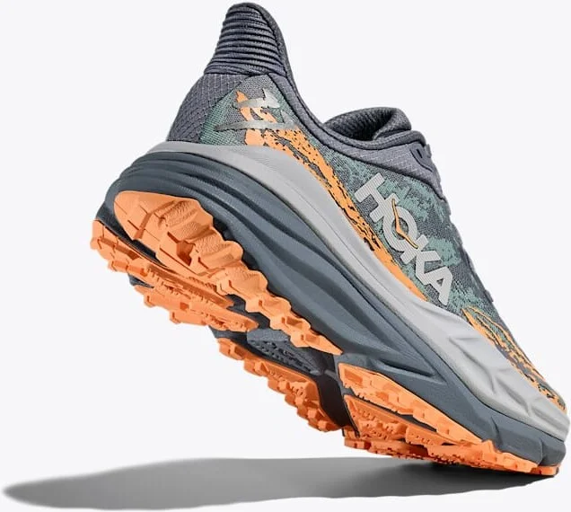 HOKA Women's Stinson 7 Shoes in Grey Skies/Pale Tangerine - Image 4