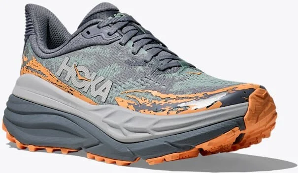 HOKA Women's Stinson 7 Shoes in Grey Skies/Pale Tangerine - Image 6