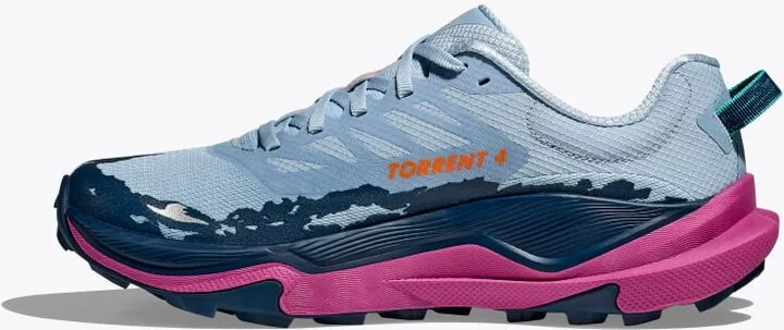 HOKA Women's Torrent 4 Shoes in Drizzle/Fuchsia - Image 8