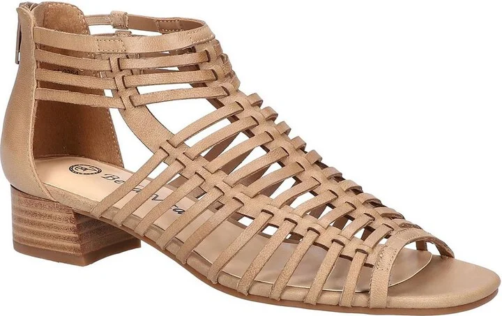 Holden Womens Leather Caged Gladiator Sandals