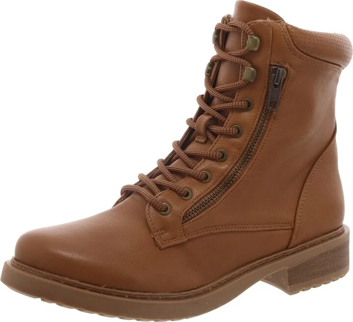 Holden Womens Zipper Lace-Up Combat & Lace-Up Boots