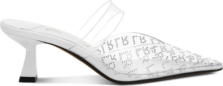 Holin Rhinestone Logo Pointed Toe Pump - Image 5