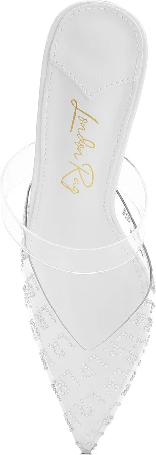 Holin Rhinestone Logo Pointed Toe Pump - Image 6