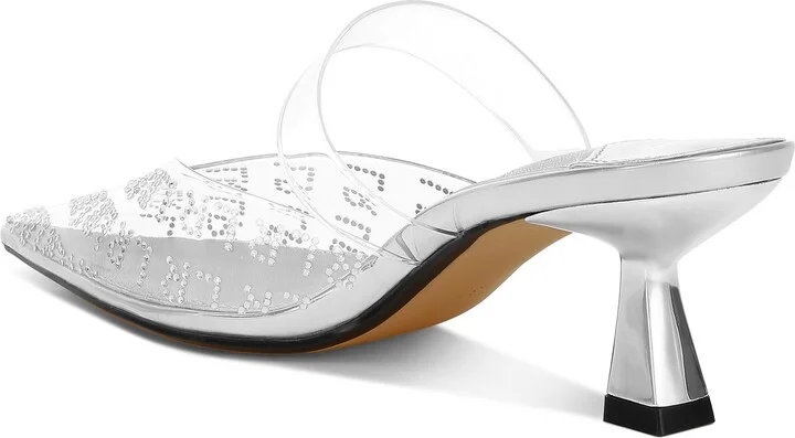 Holin Rhinestone Logo Pointed Toe Pump - Image 11