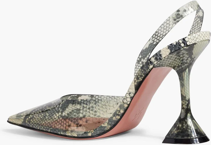 Holli 95 snake-print PVC slingback pumps - Image 3