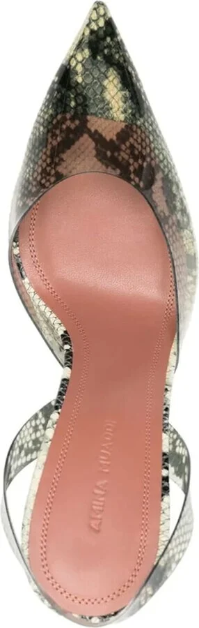 Holli Glass 95mm Snakeskin-effect Pumps - Image 4