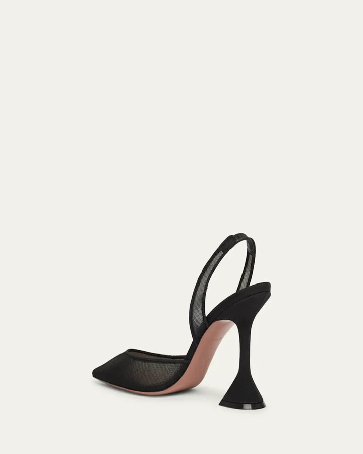 Holli Pointed Mesh Slingback Pumps - Image 3