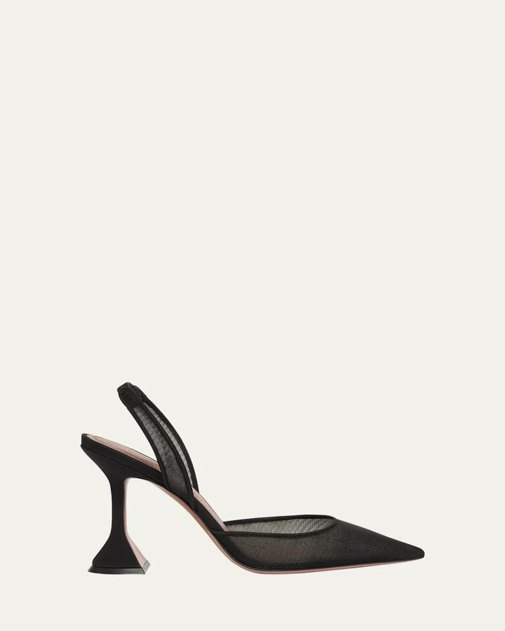 Holli Pointed Mesh Slingback Pumps