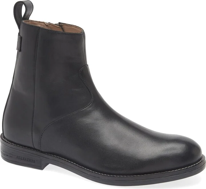 Hollow Zip Leather Boot